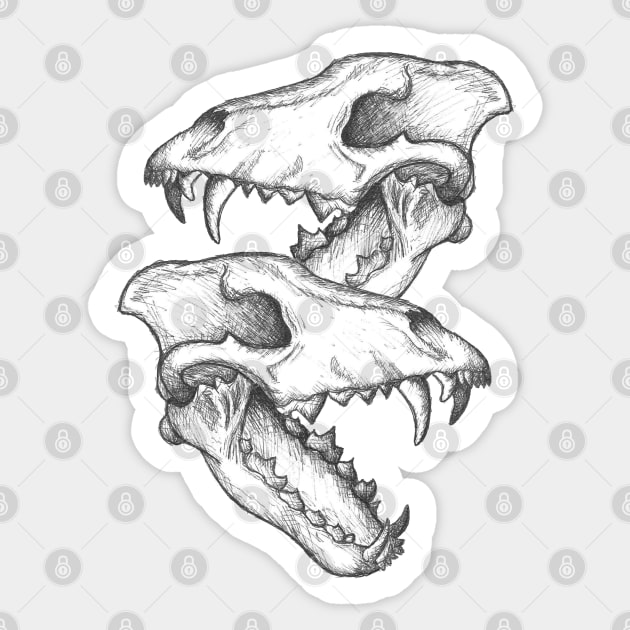 Wolf Skulls Sticker by maxberube